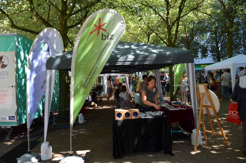 Stand vom Biomarkt 2018 mit Verkäuferin