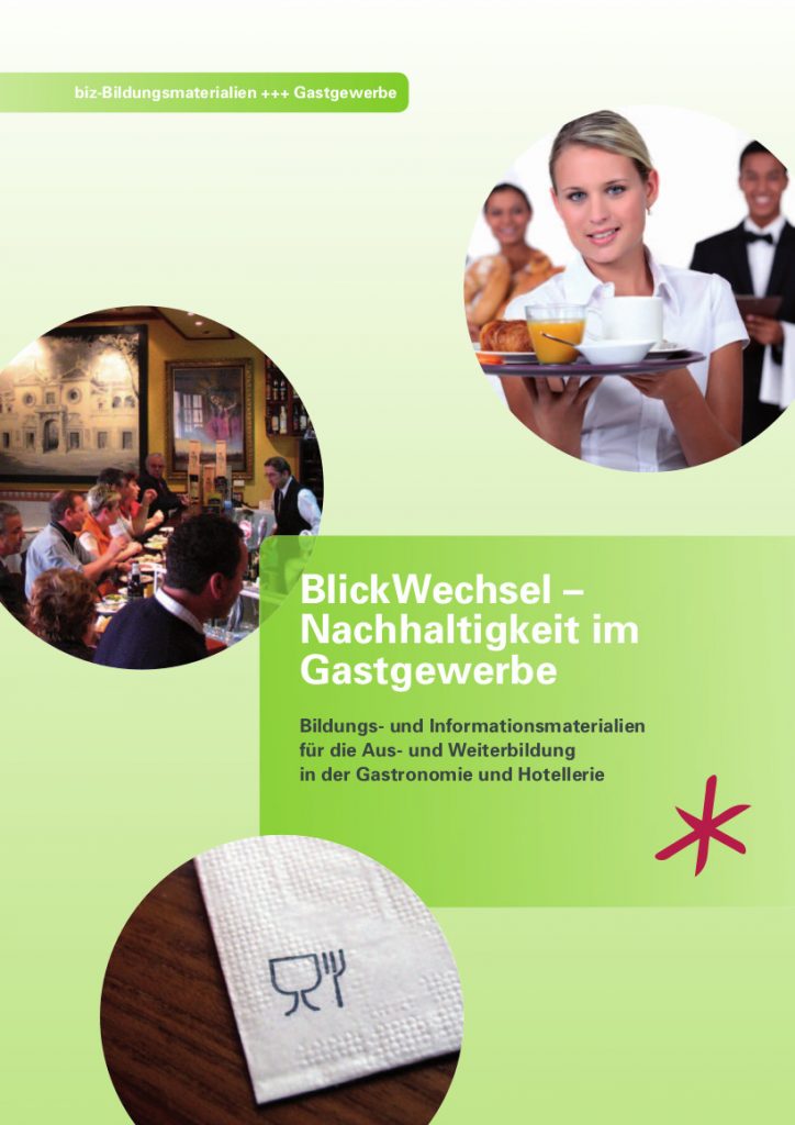 Cover der Broschüre "BlickWechsel – Nachhaltigkeit im Gastgewerbe"