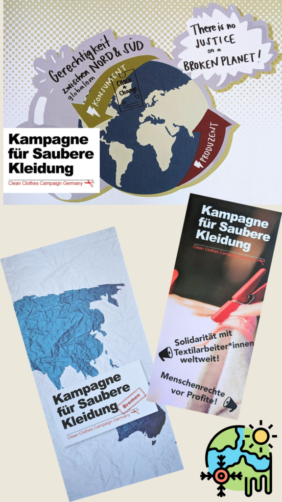 Plakate und Flyer der Kampagne für saubere Kleidung